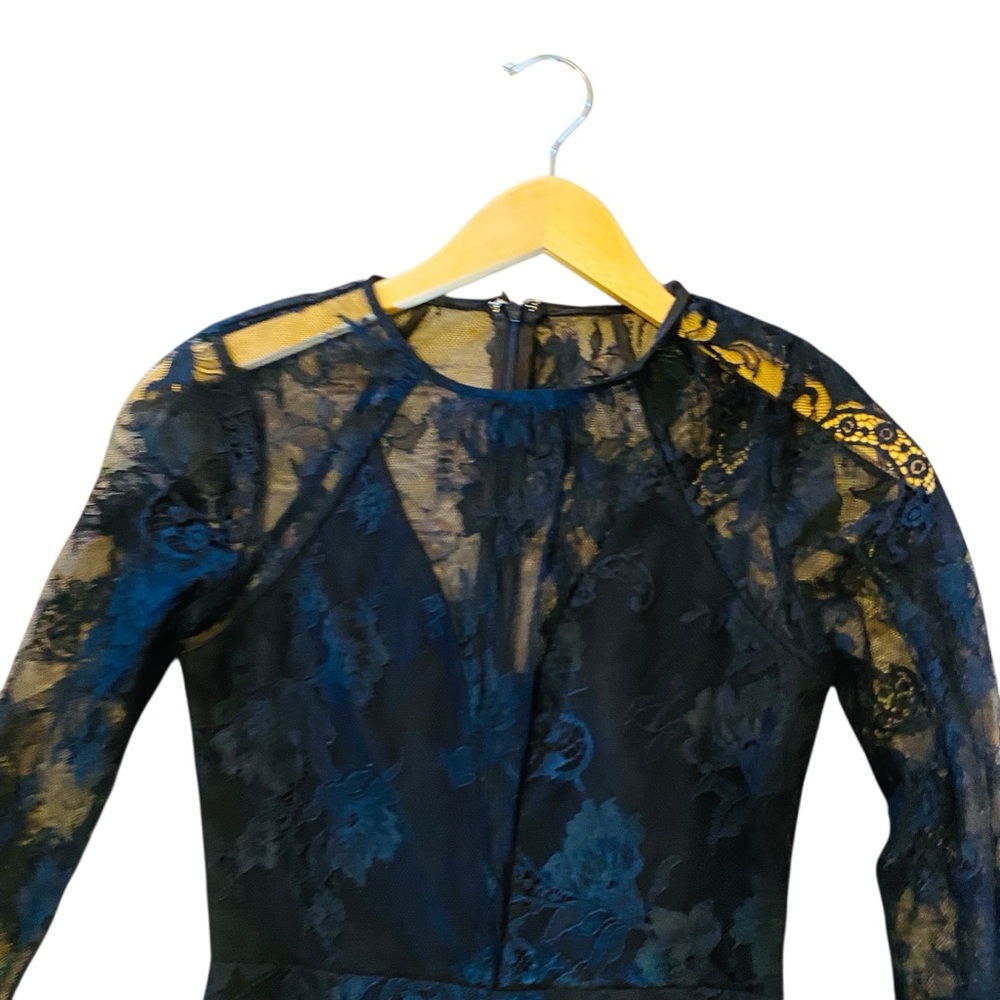 Lovers + Friends Black Lace Sheer Whimsigoth Nora Jumpsuit - Picture 6 of 9